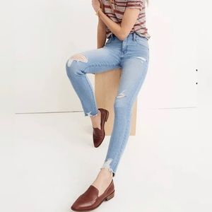 Madewell 9” Distressed High-Rise Skinny Jeans Size 25 [Reworked]